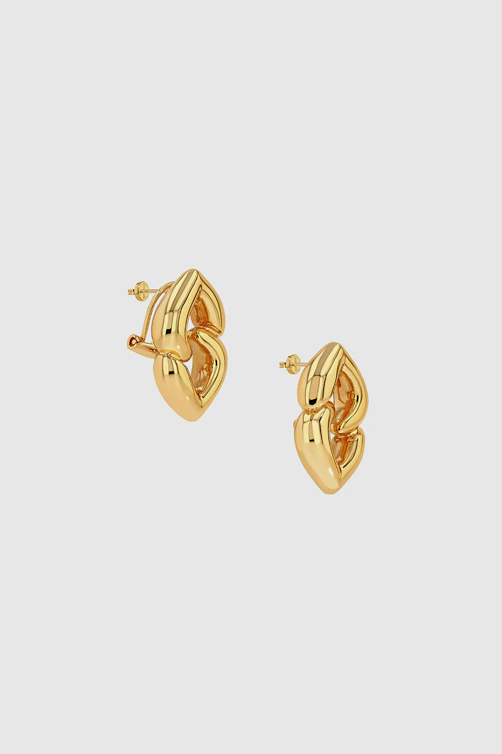 Abstract Heart Earrings - Gold - Image 3