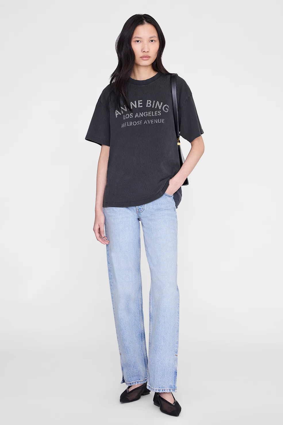 Cade Tee Melrose Stencil - Washed Black