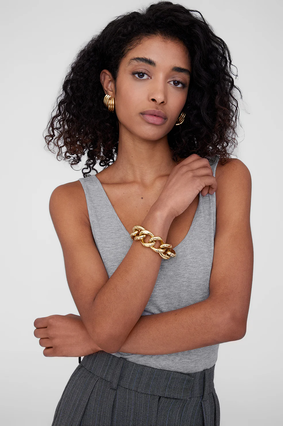 Chunky Chain Bracelet - Gold - Image 3