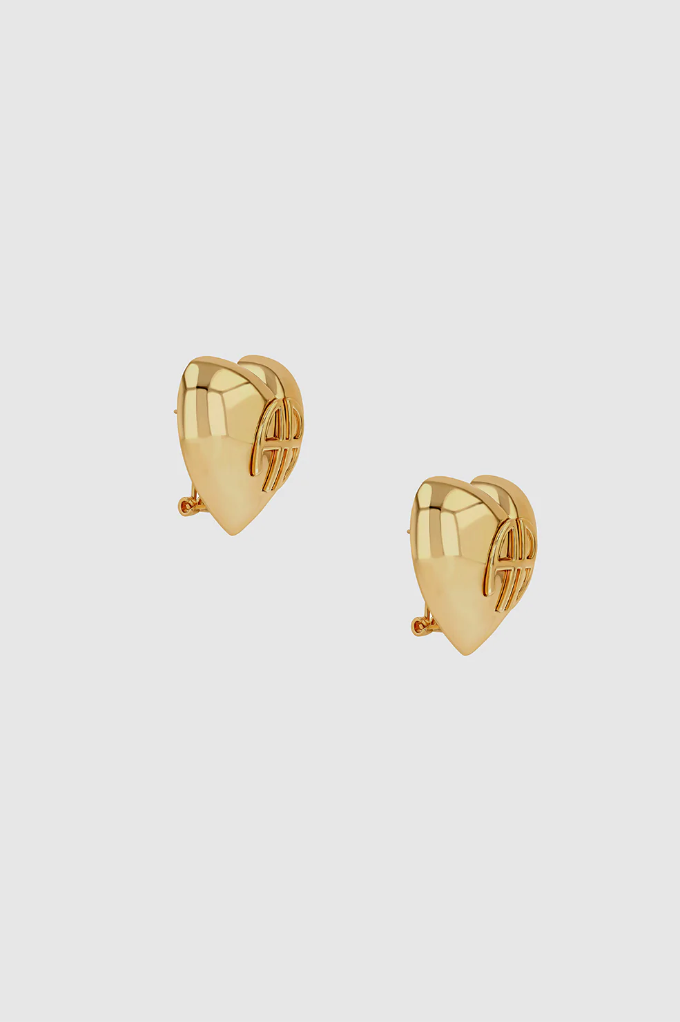 Chunky Heart Earrings - Gold - Image 3