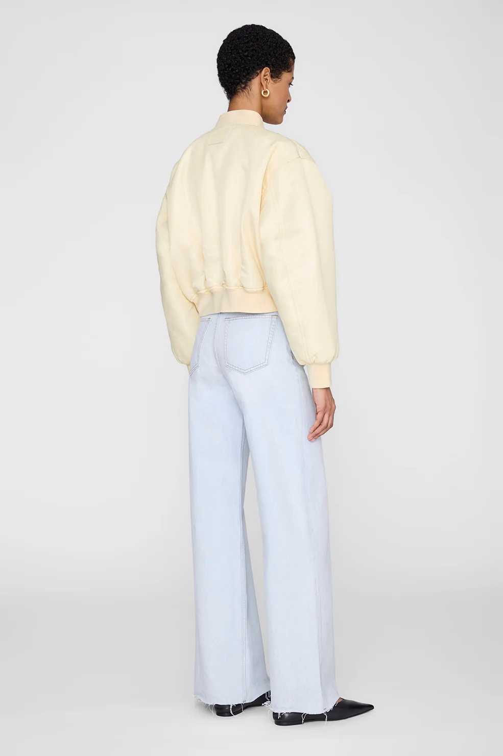 Cropped Leon Bomber - Butter Yellow - Image 5