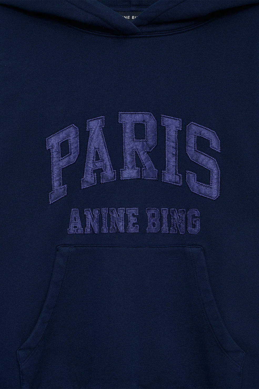 Debbie Shrunken Hoodie Paris - Washed Navy - Image 4