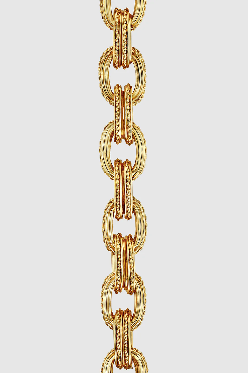 Double Link Chain Necklace - Gold - Image 3