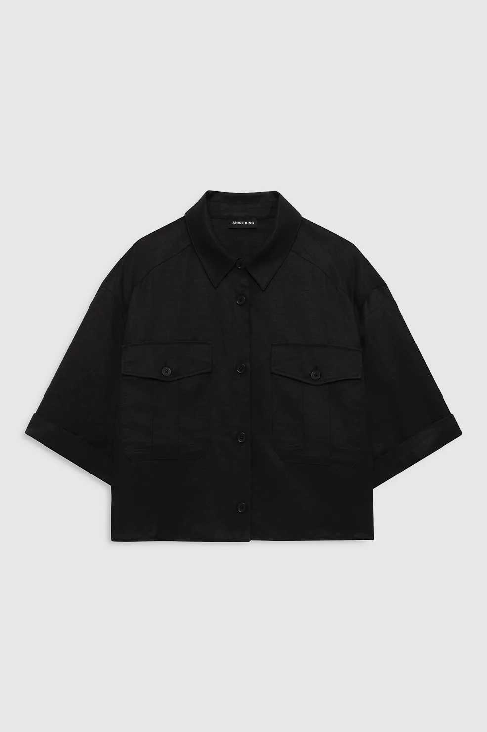 Edith Shirt - Black Linen Blend - Image 3