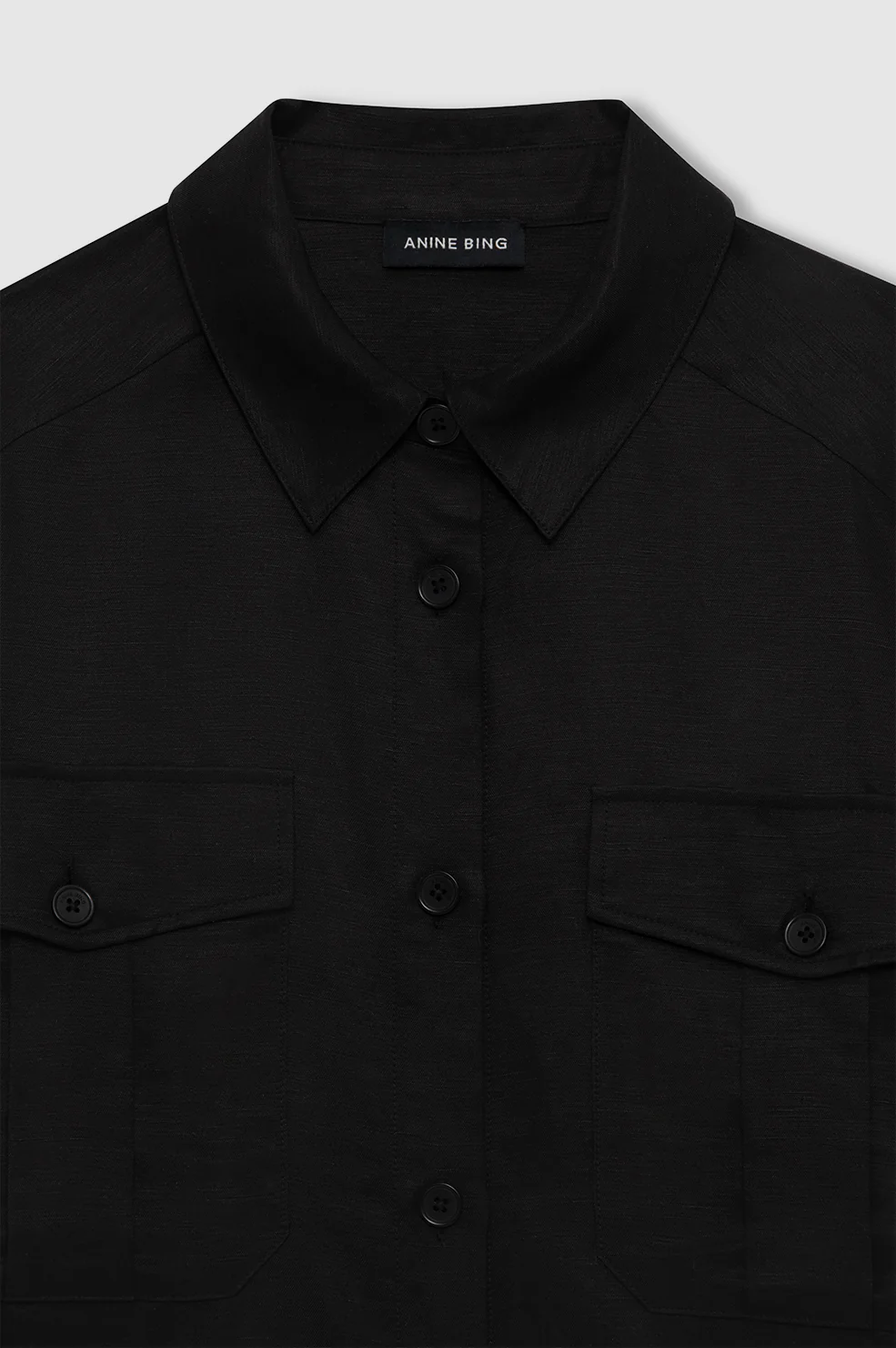 Edith Shirt - Black Linen Blend - Image 4