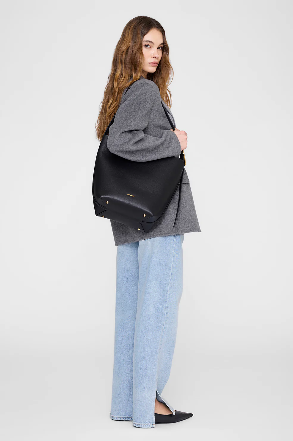 Elly Bucket Bag Grained Leather - Black - Image 2
