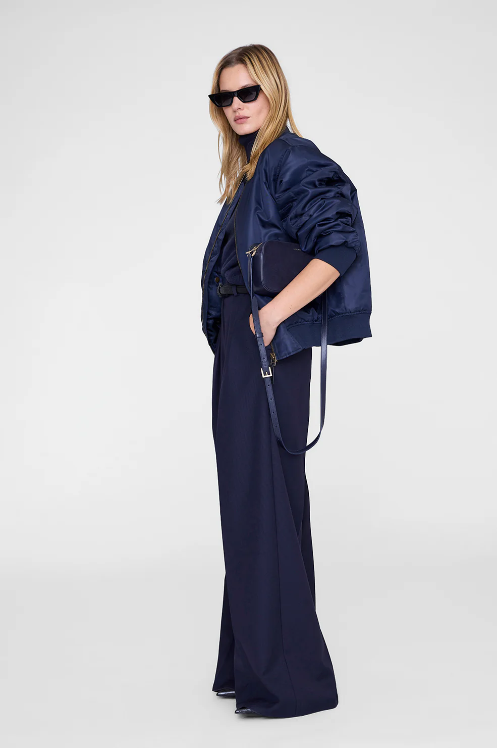 Elly Camera Bag - Navy Suede - Image 3