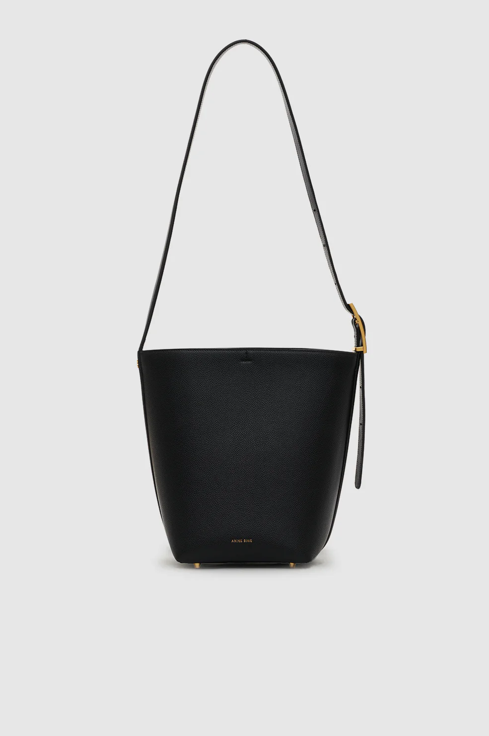 Elly Medium Bucket Bag Grained Leather - Black