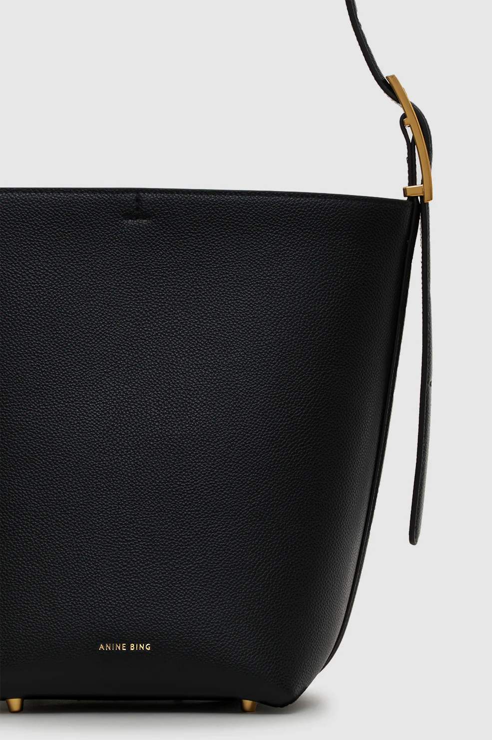 Elly Medium Bucket Bag Grained Leather - Black - Image 5