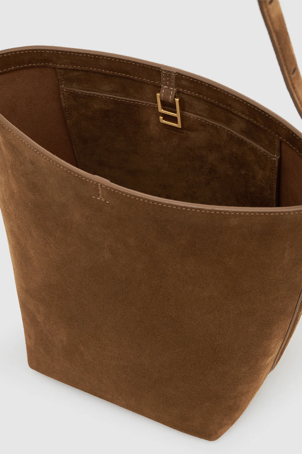 Elly Medium Bucket Bag Suede - Tobacco - Image 4