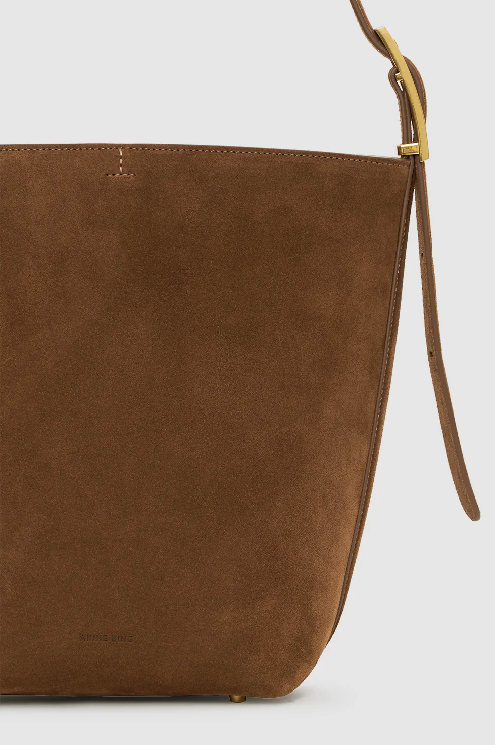 Elly Medium Bucket Bag Suede - Tobacco - Image 5