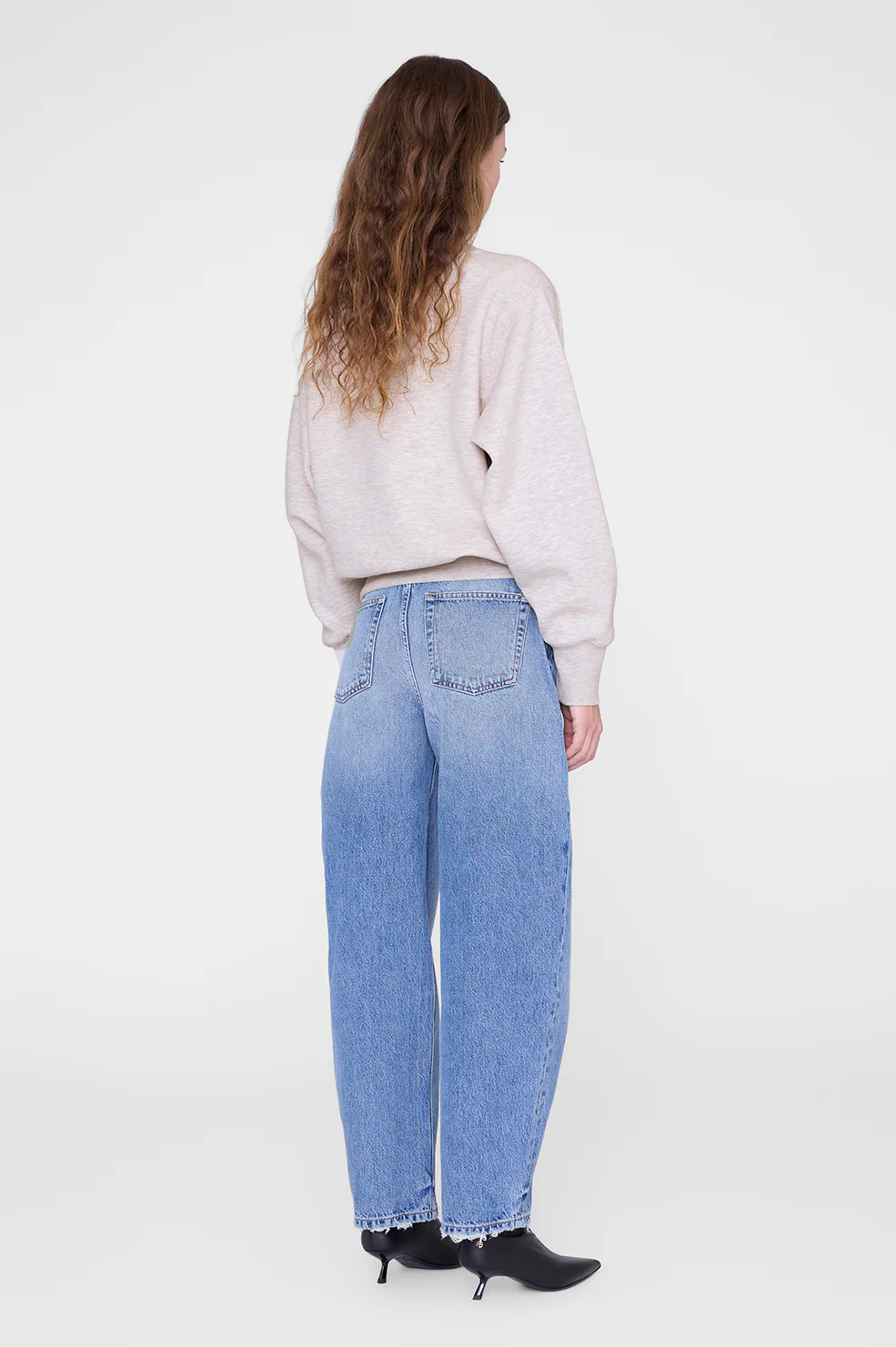 Harry Shrunken Sweatshirt La - Oatmeal Melange - Image 3