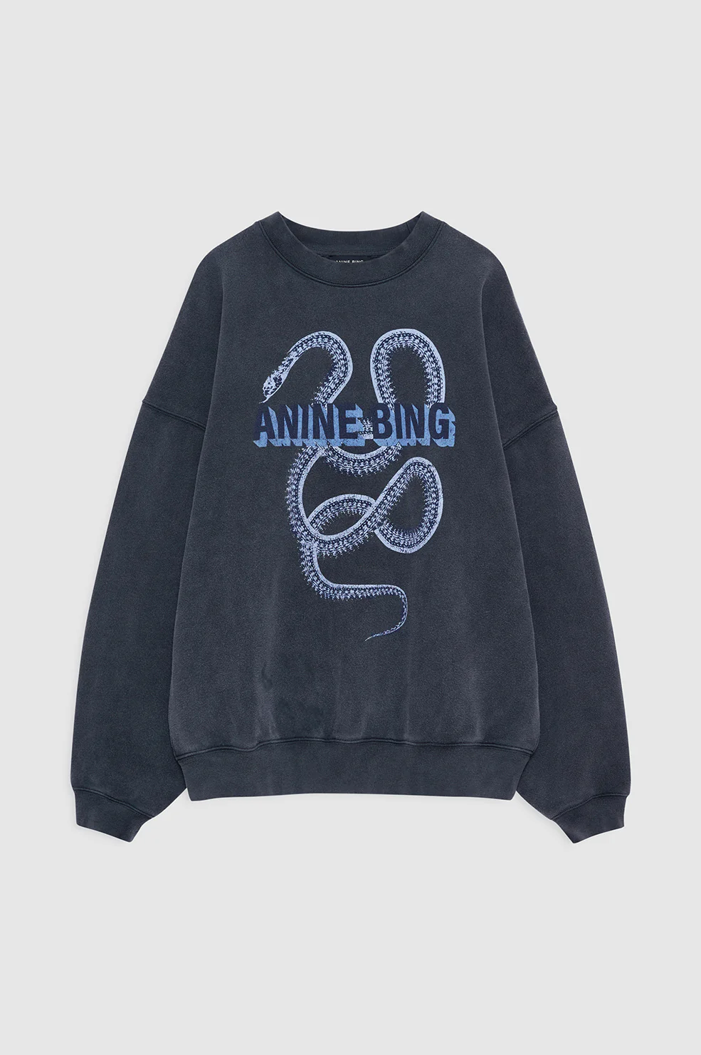 Harvey Crew Sweatshirt Snake - Washed Black - Image 3