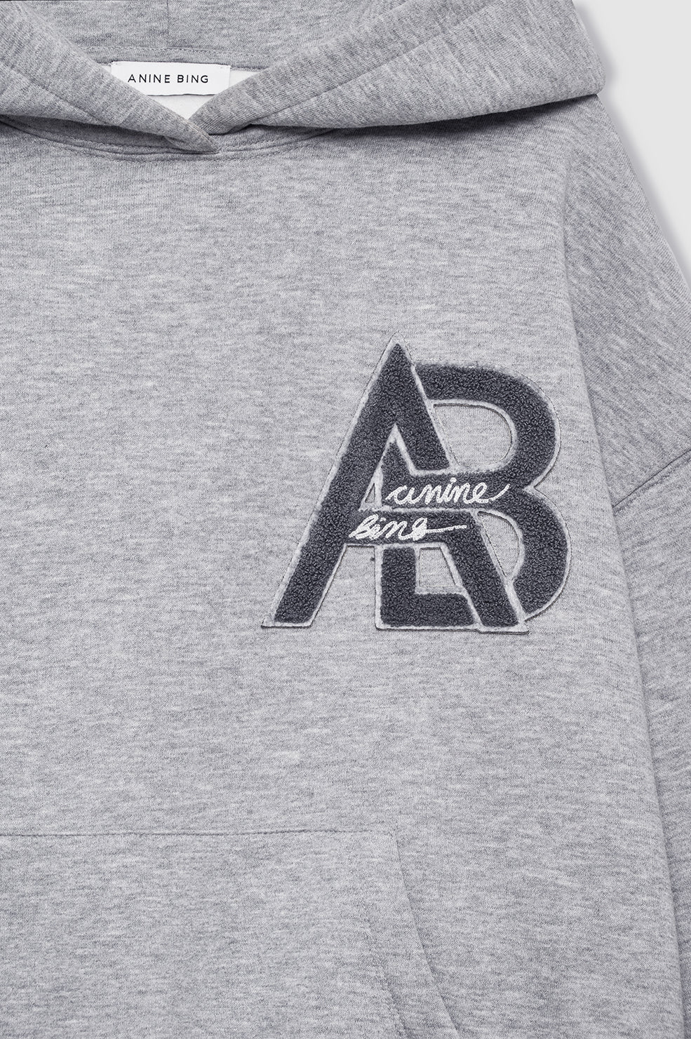 Jaci Hoodie Letterman - Medium Heather Grey - Image 4