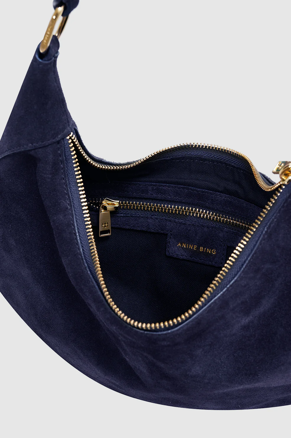 Kate Hobo Bag - Navy Suede - Image 4