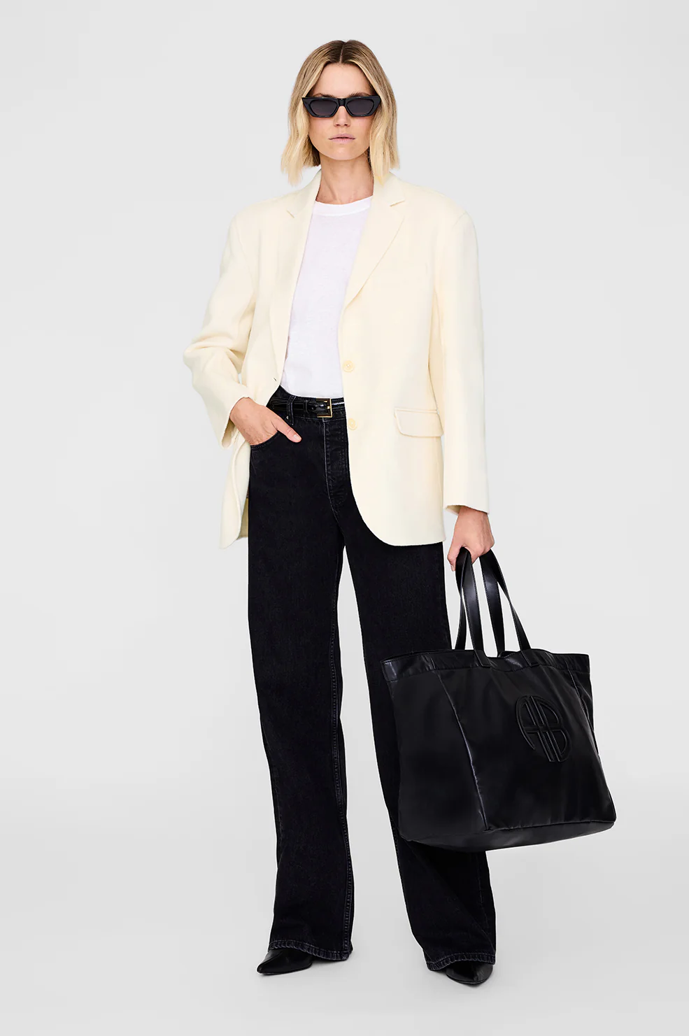 Large Rio Tote - Black Recycled Leather - Image 2