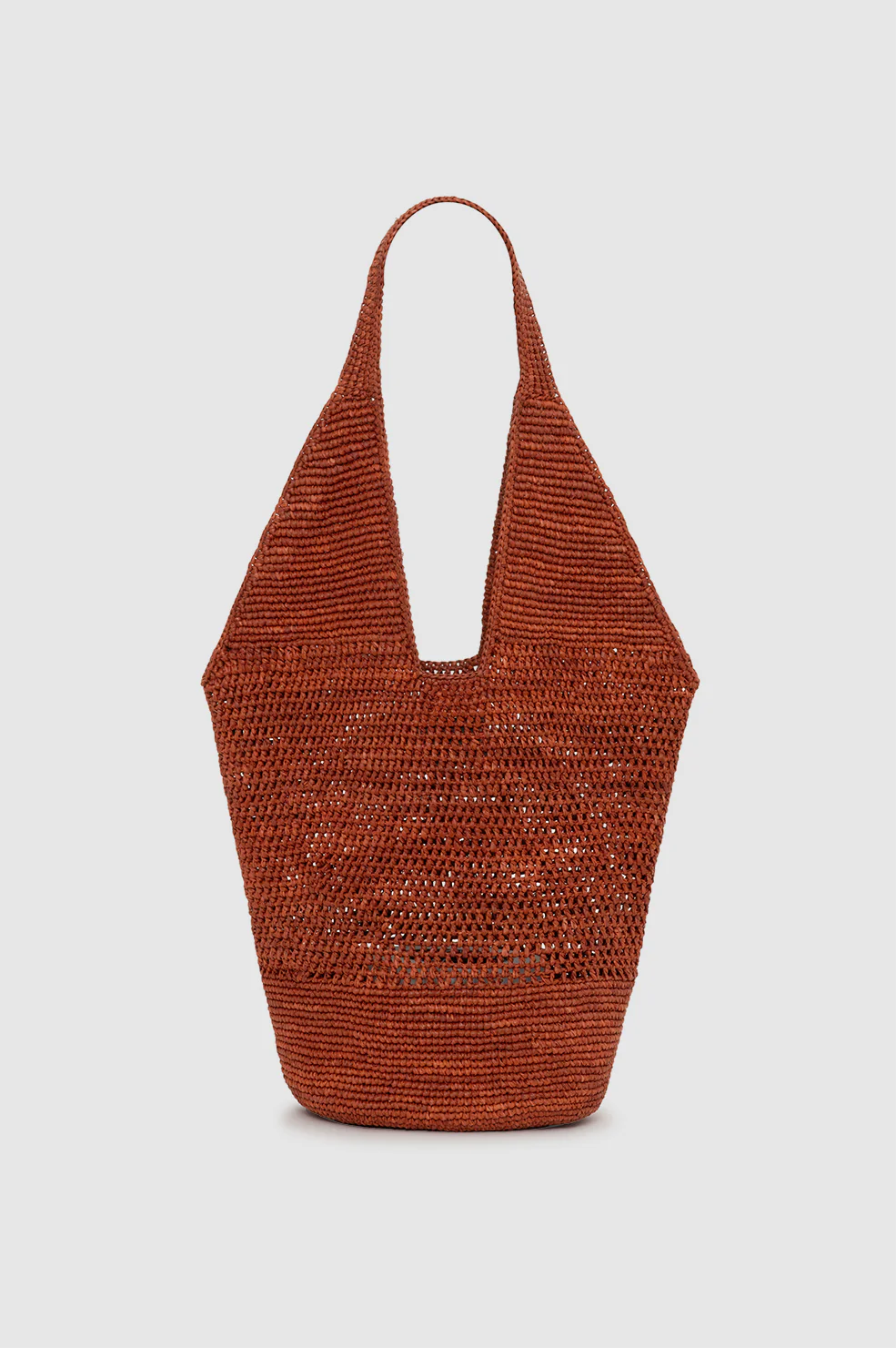 Leah Logo Hobo Raffia - Red Terracotta - Image 3