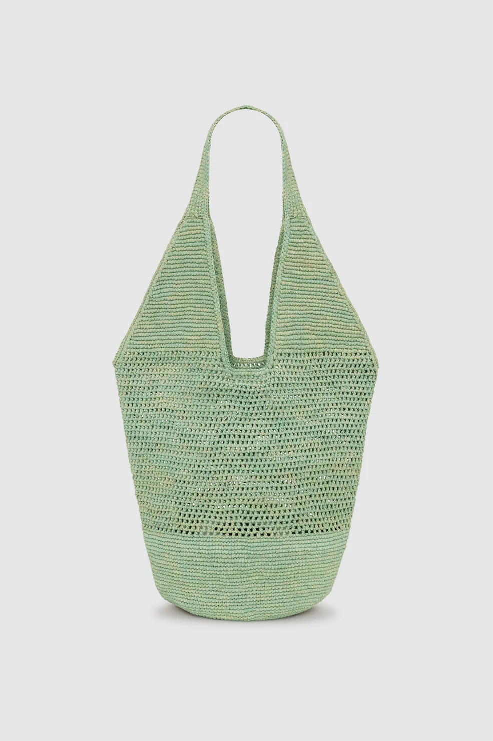 Leah Logo Hobo Raffia - Sea Foam Green - Image 3