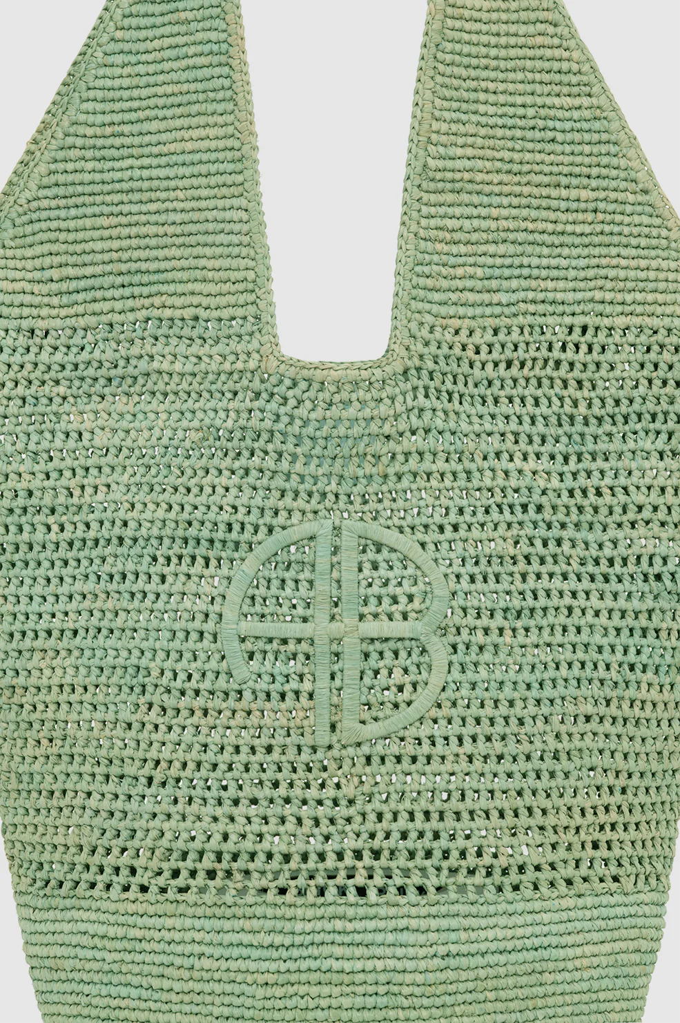 Leah Logo Hobo Raffia - Sea Foam Green - Image 5