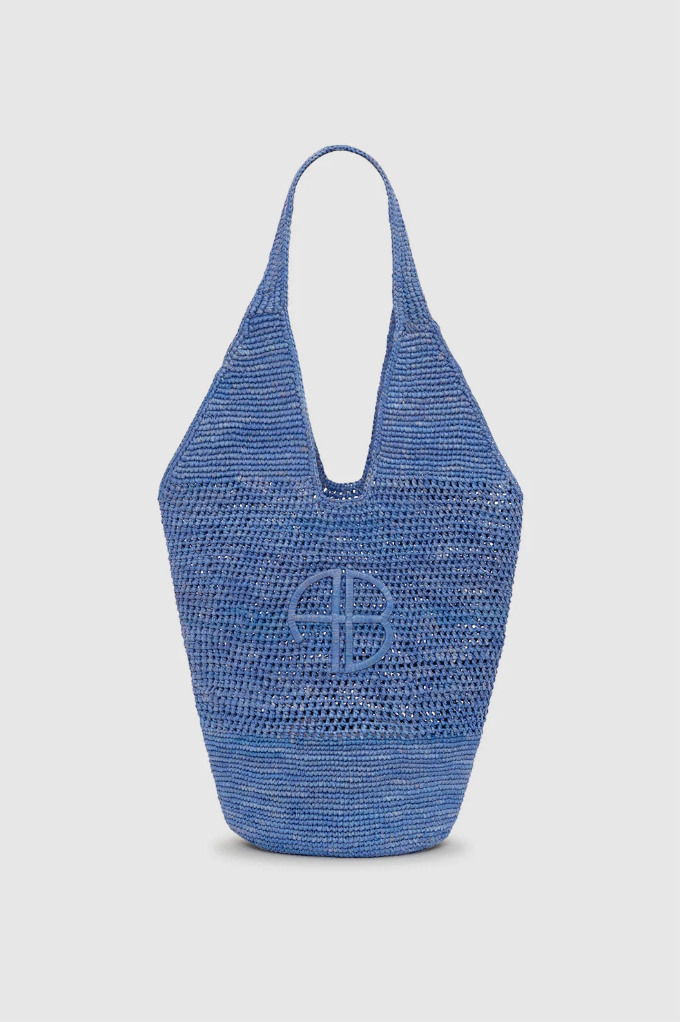 Leah Logo Hobo Raffia - Storm Blue