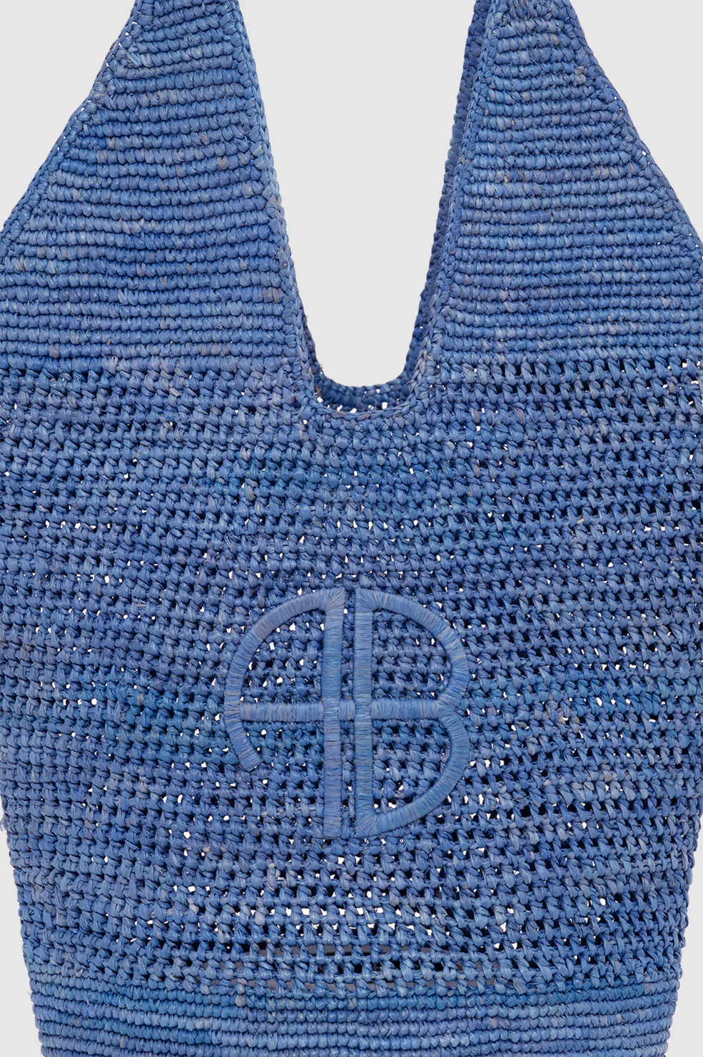 Leah Logo Hobo Raffia - Storm Blue - Image 5