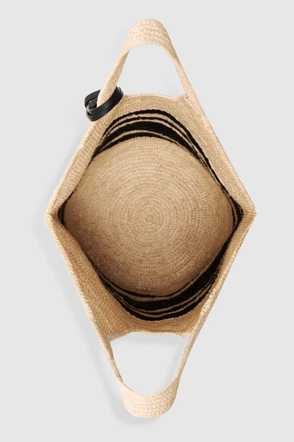 Leah Stripes Hobo Raffia - Black And Natural Stripe - Image 4