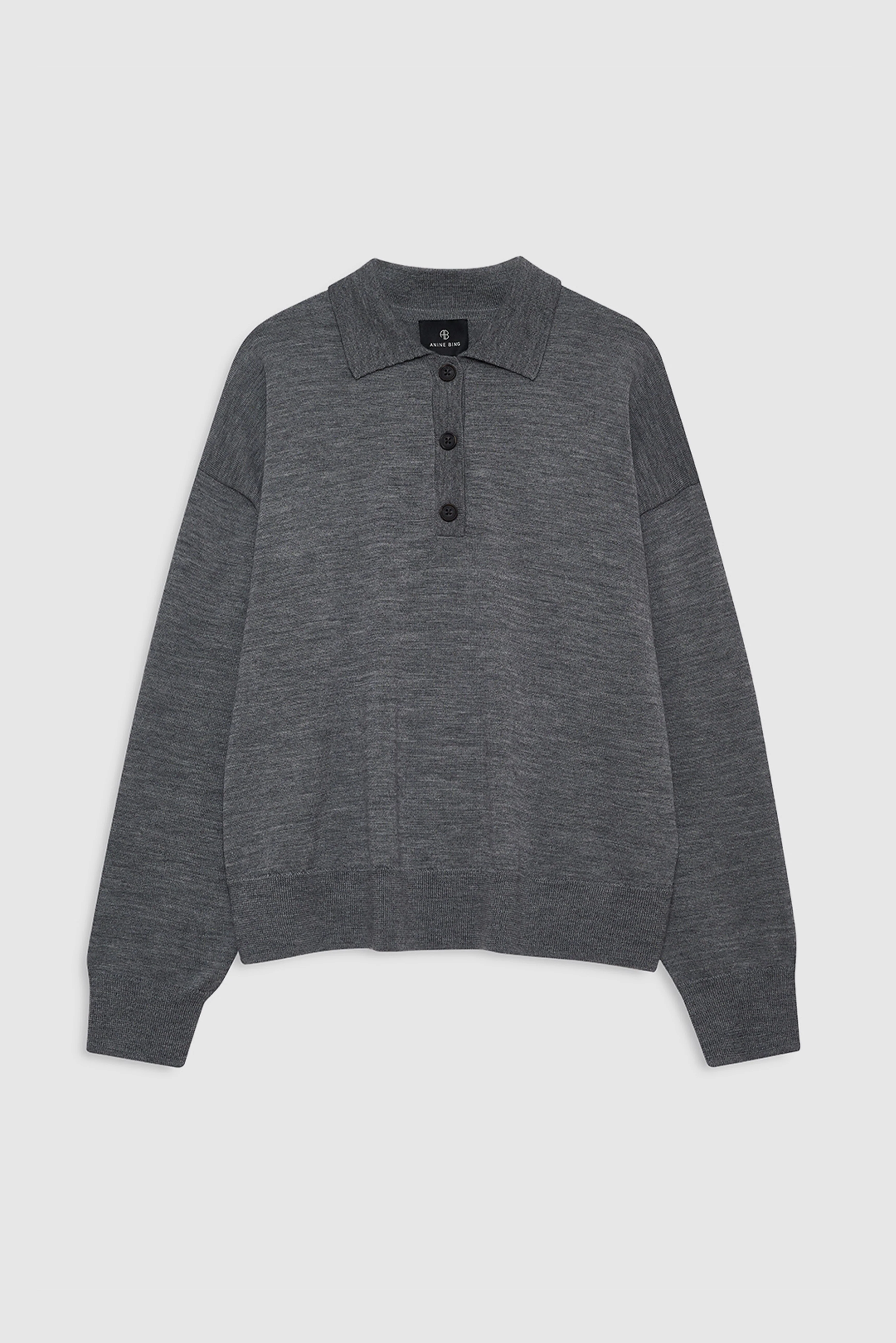 Lee Polo Sweater - Medium Heather Grey - Image 4