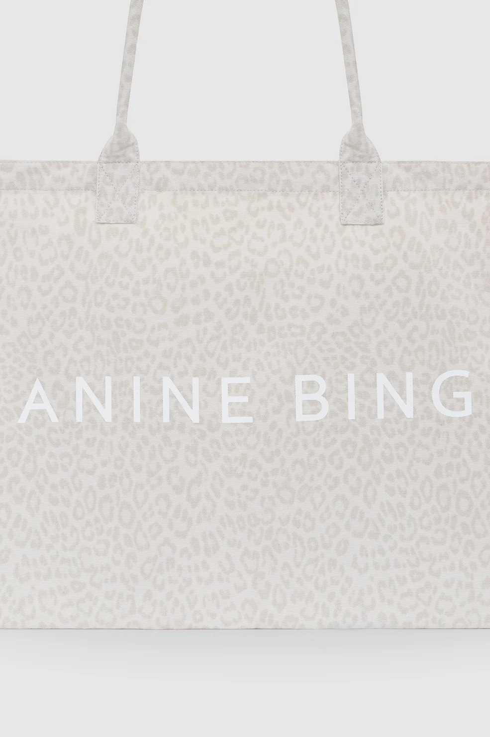 Leo Canvas Tote - Washed White Leopard - Image 5