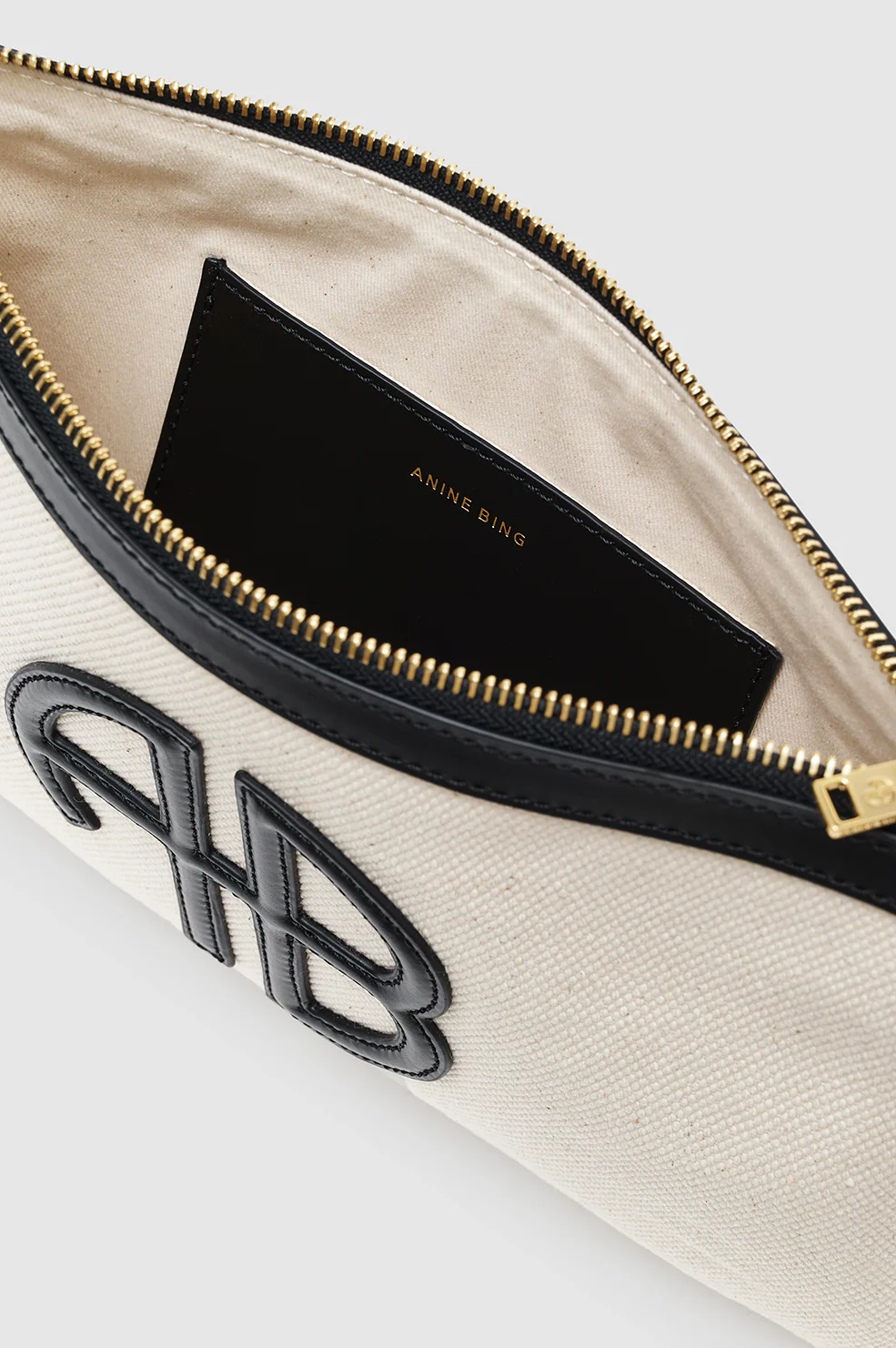 Lili Pouch - Natural Canvas With Black - Image 4
