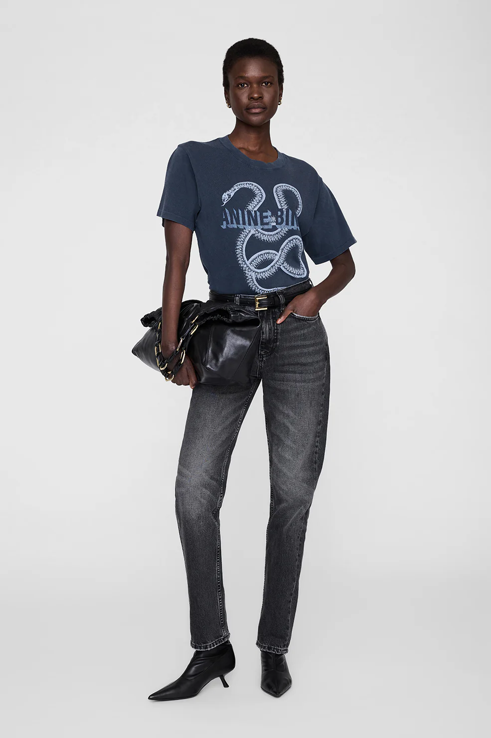 Lili Tee Snake - Washed Black