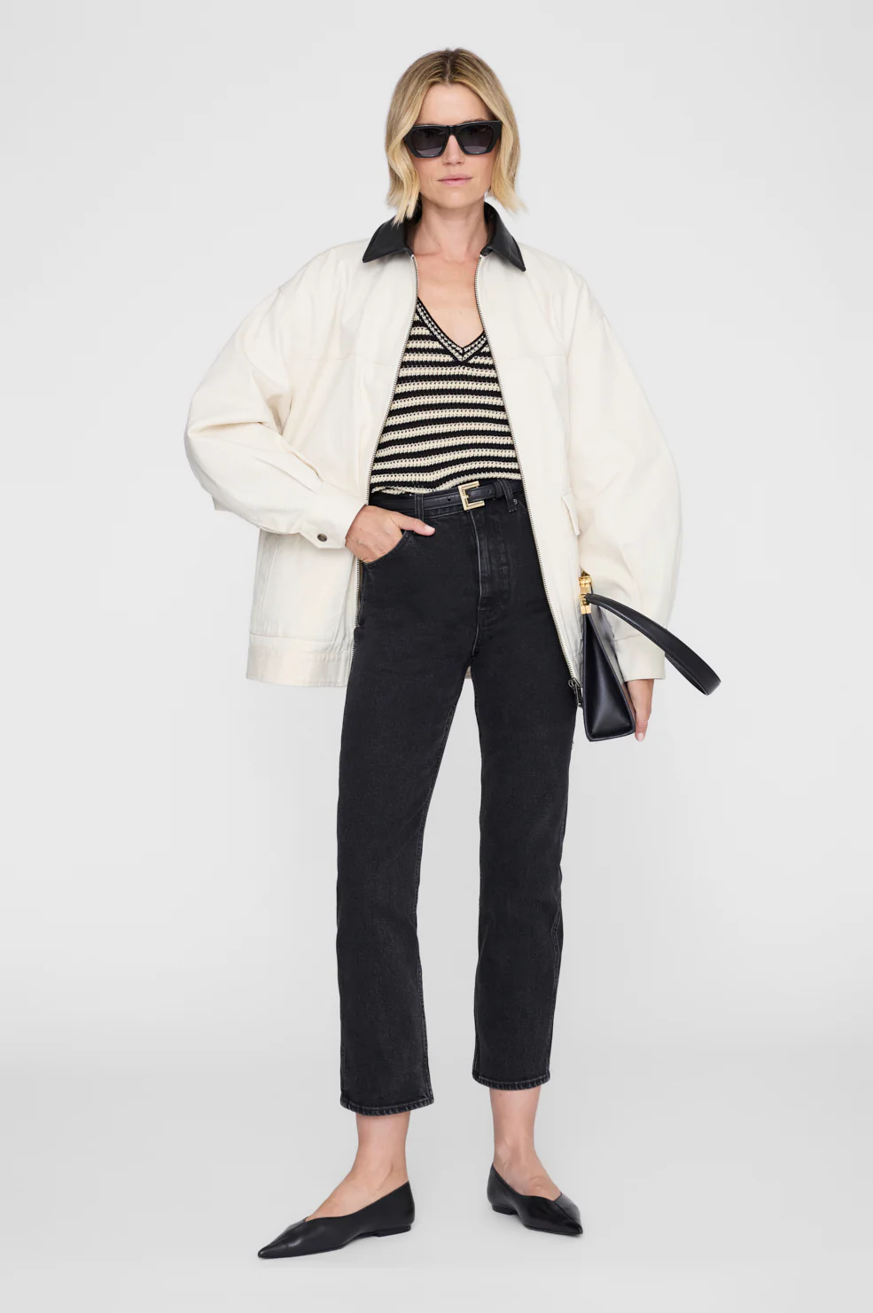 Lowen Sweater - Black And Ivory Stripe - Image 2