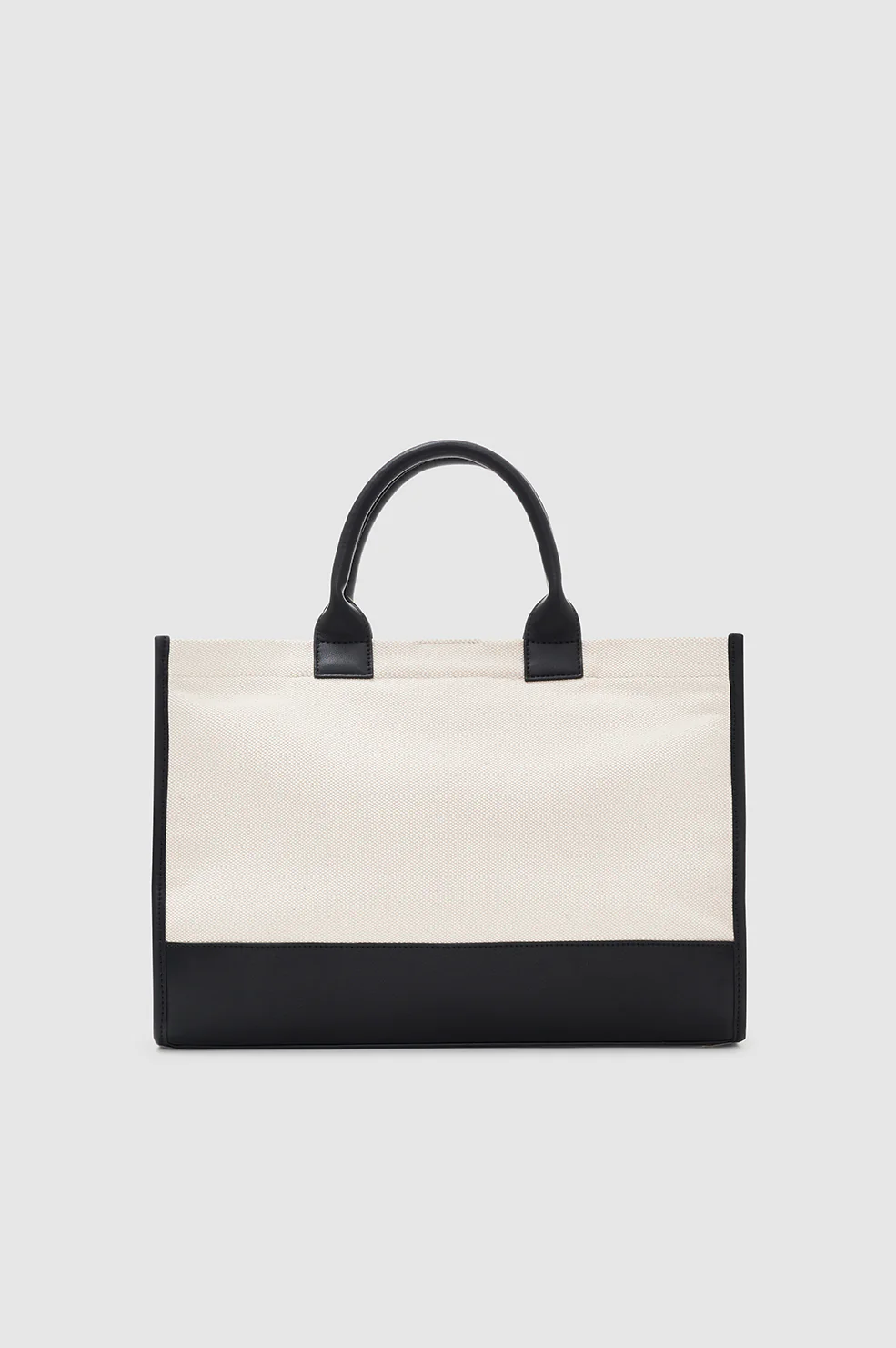 Medium Lara Tote - Natural Canvas With Black - Image 3