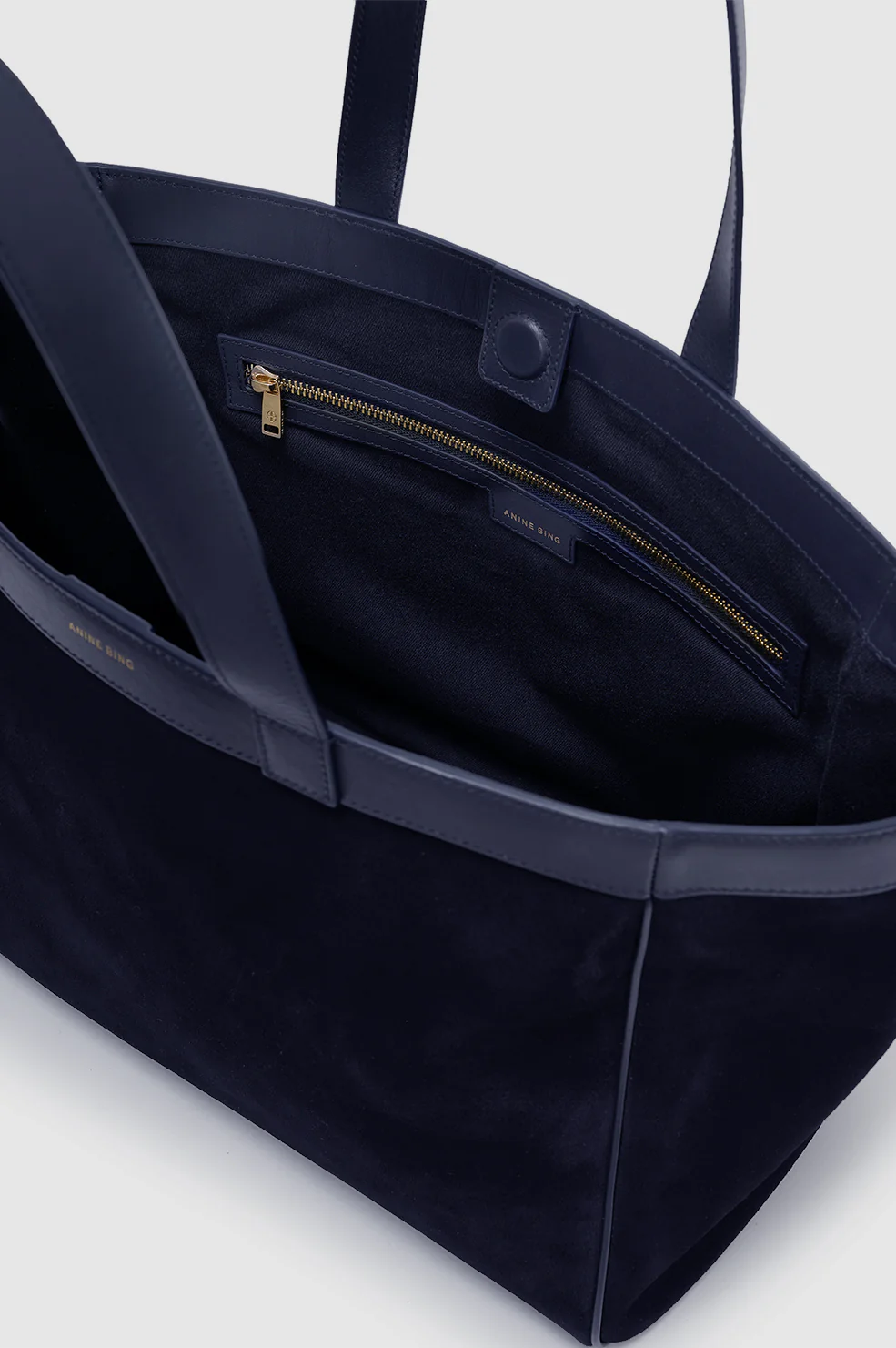 Medium Rio Tote - Navy Suede - Image 5