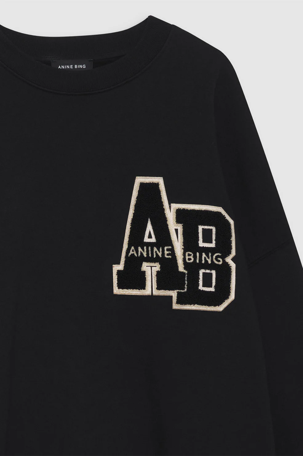 Miles Oversized Sweatshirt Letterman - Black - Image 4