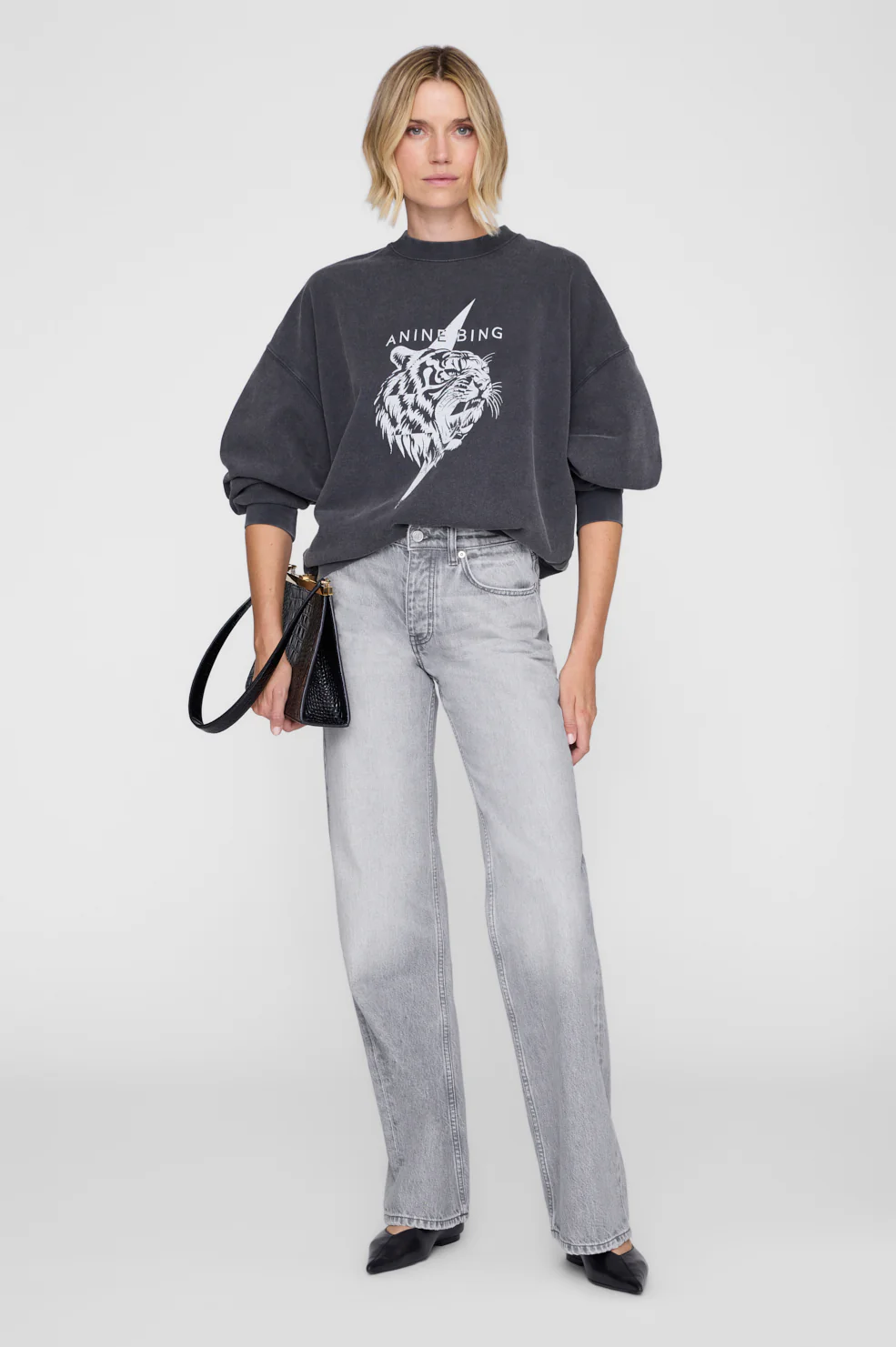 Miles Sweatshirt Tiger - Vintage Black