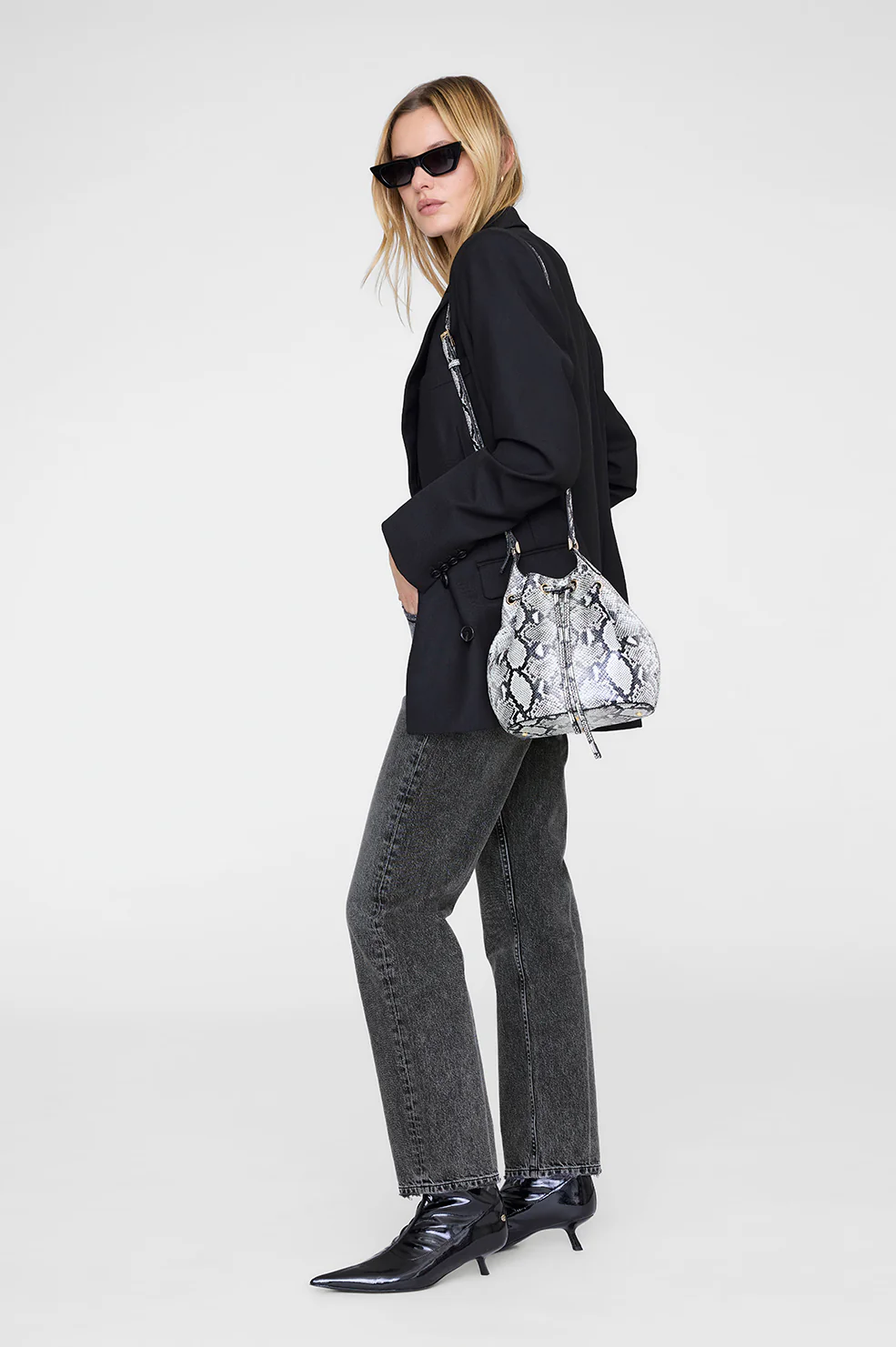 Mini Alana Bucket Bag - Python - Image 3