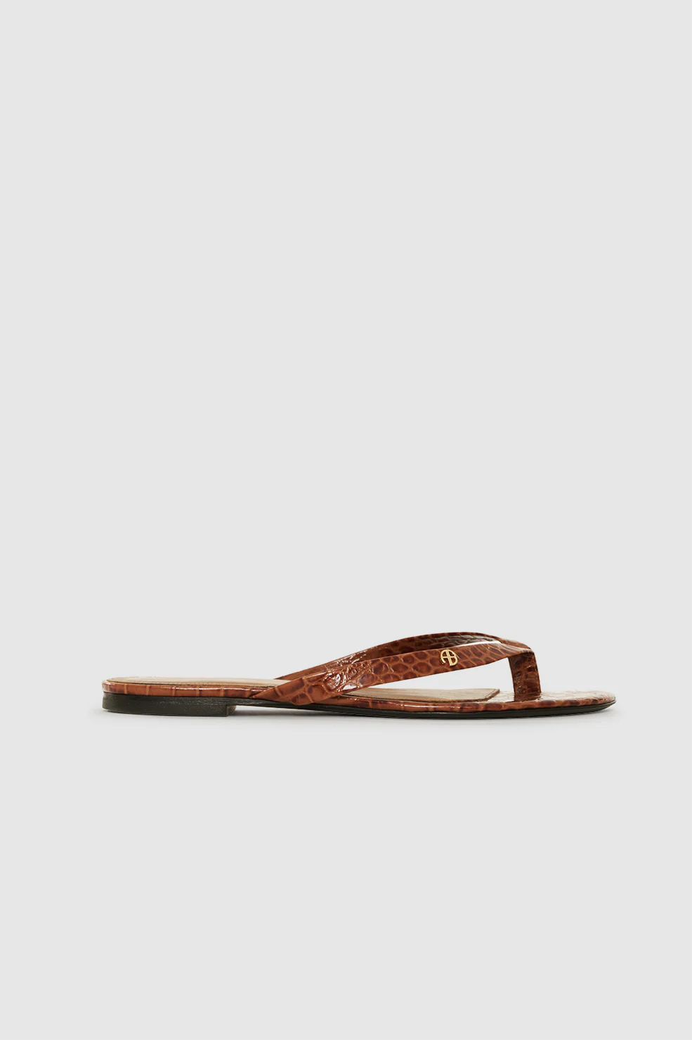 Noelle Thong Sandals - Embossed Brown