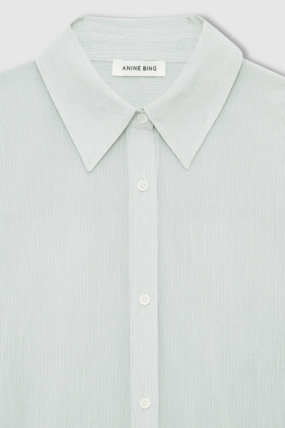 Noemi Dress - Green And White Mini Stripe - Image 4