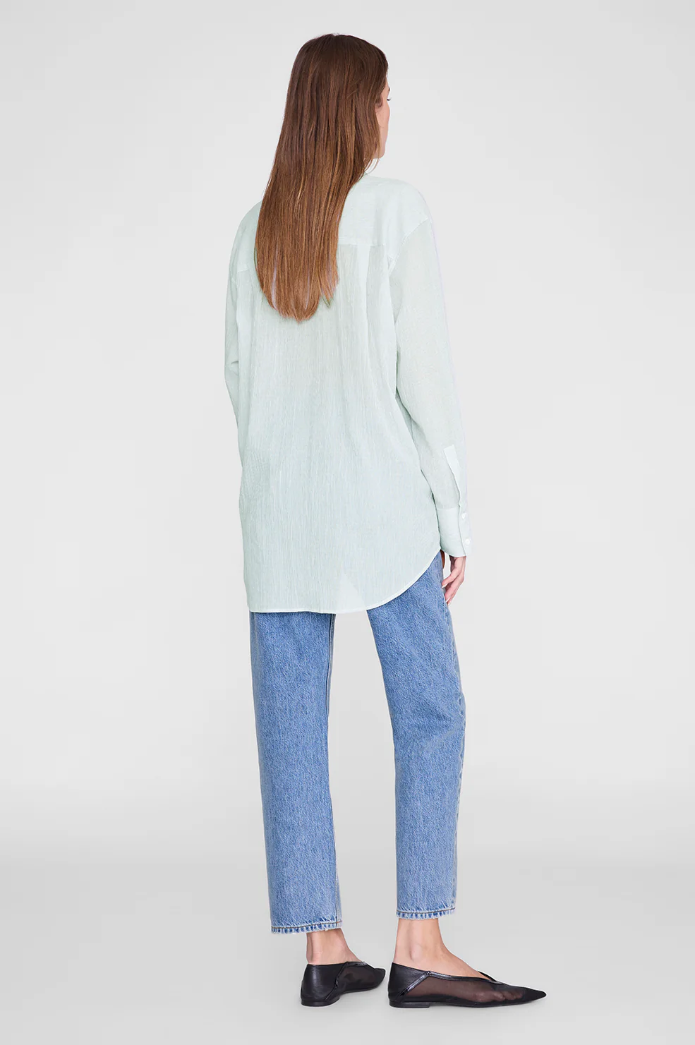 Plaza Shirt - Green And White Mini Stripe - Image 2