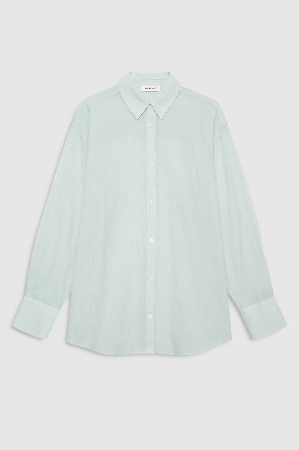 Plaza Shirt - Green And White Mini Stripe - Image 3