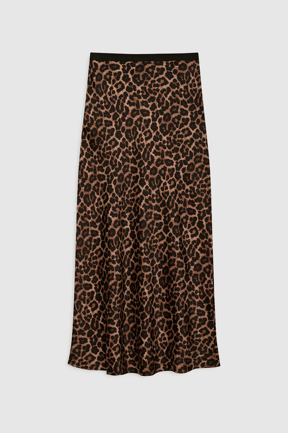Printed Bar Silk Skirt - Black And Brown Leopard - Image 3