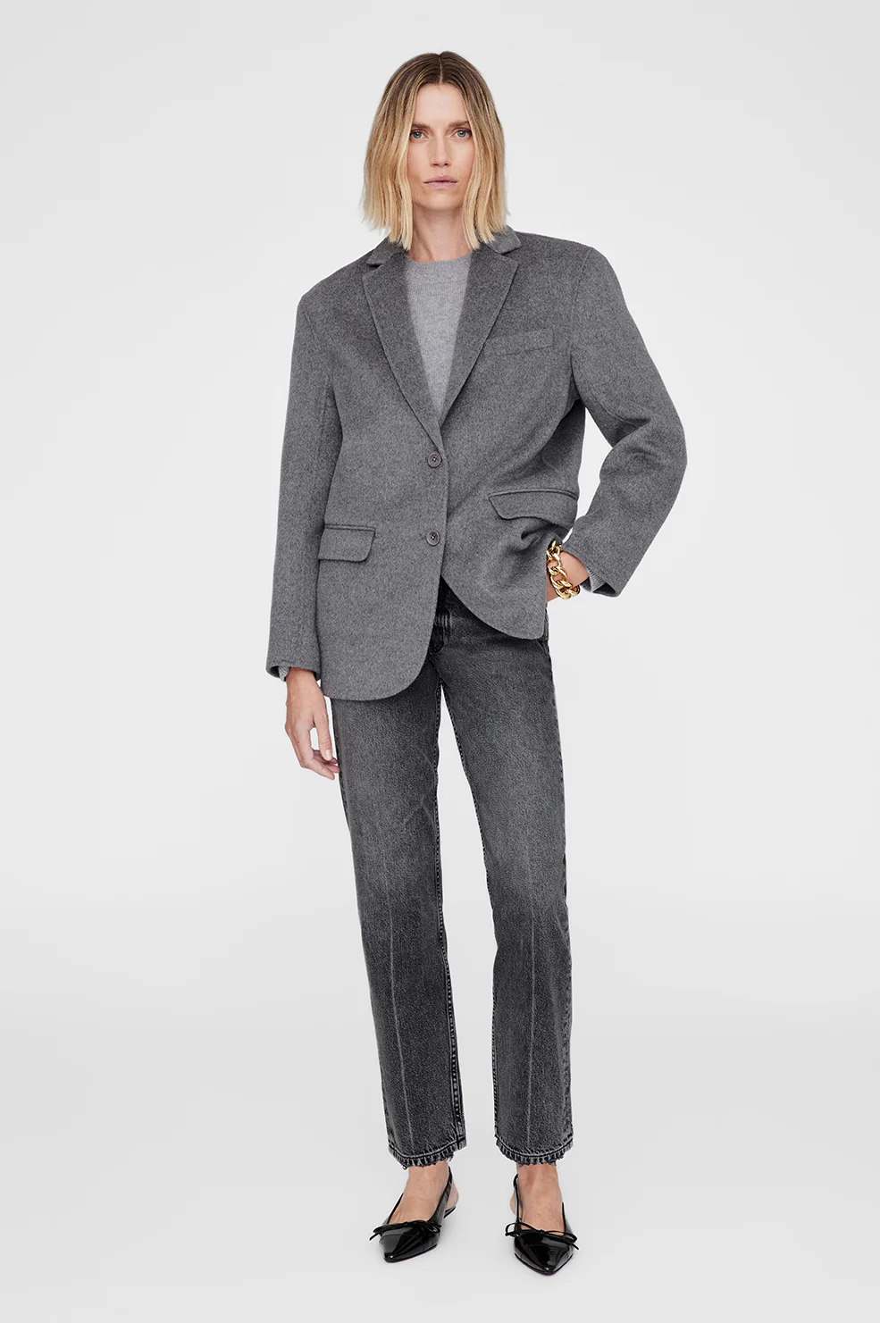 Quinn Blazer - Heather Grey Cashmere Blend - Image 5