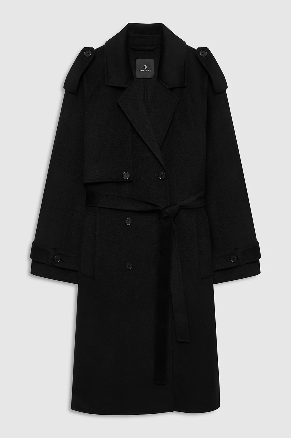 Rickie Maxi Trench - Black Cashmere Blend - Image 3