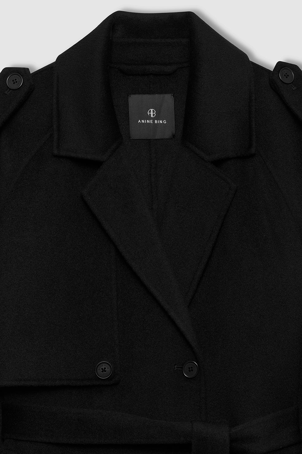 Rickie Maxi Trench - Black Cashmere Blend - Image 4
