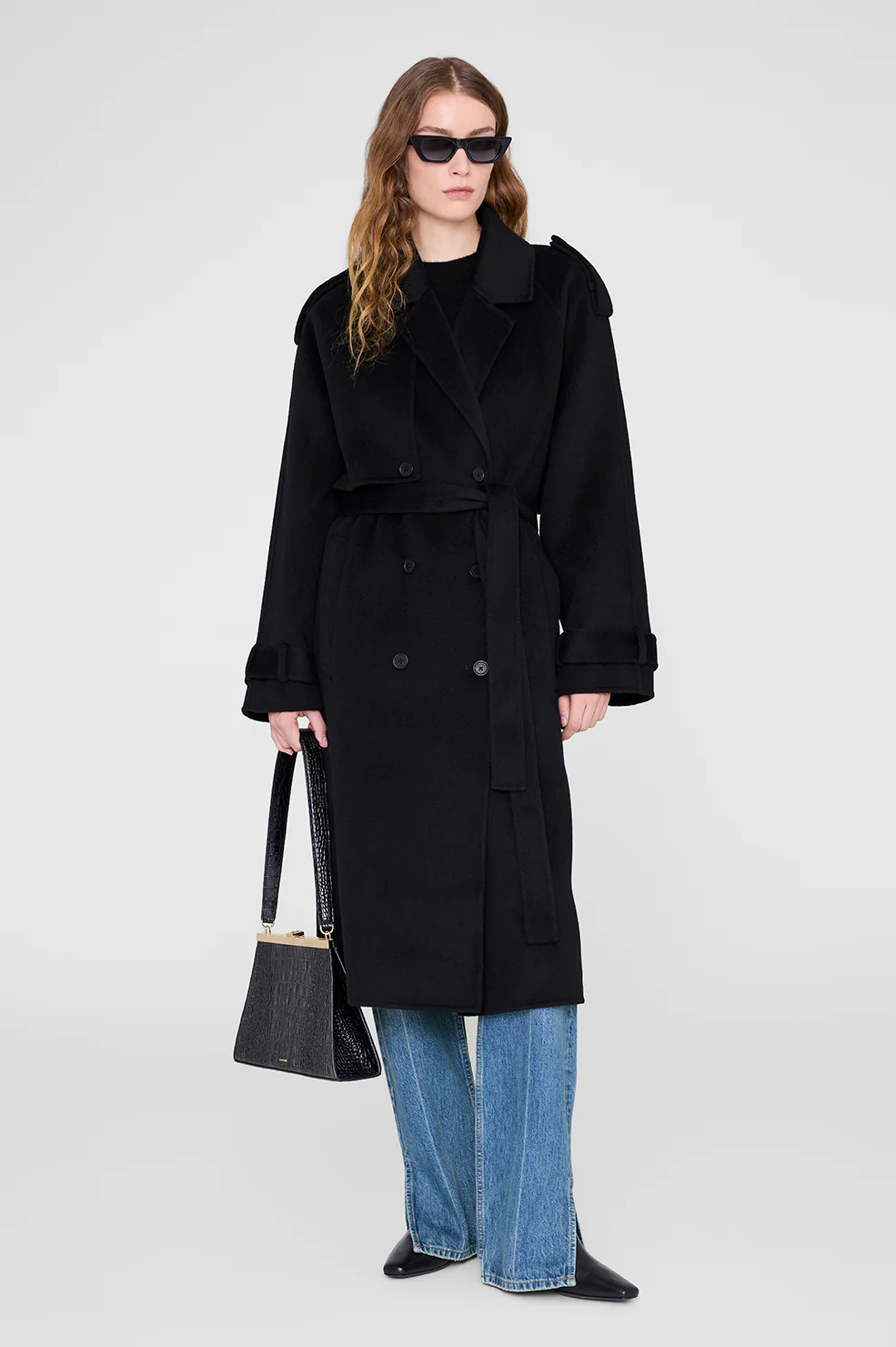 Rickie Maxi Trench - Black Cashmere Blend - Image 5