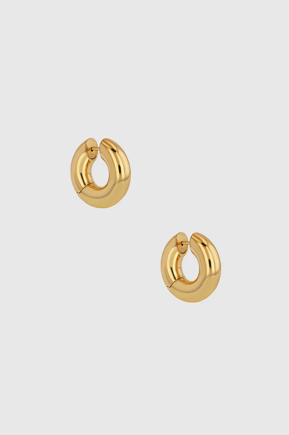 Small Bold Link Hoops - Gold - Image 3