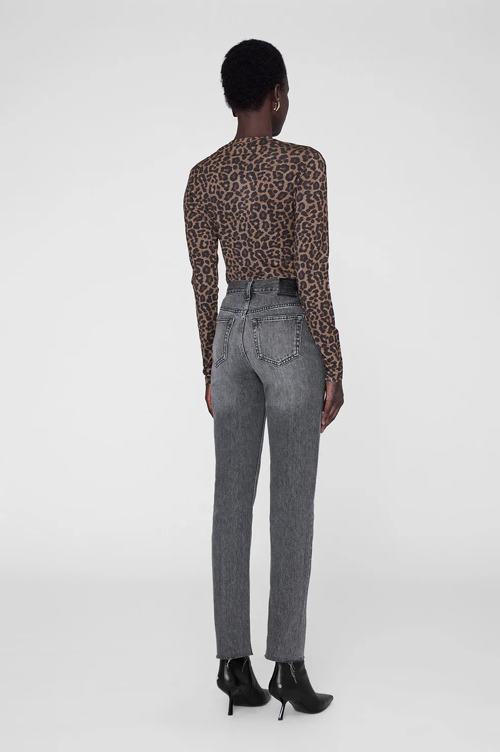 Sylvie Long Sleeve Tee - Black And Brown Leopard - Image 3