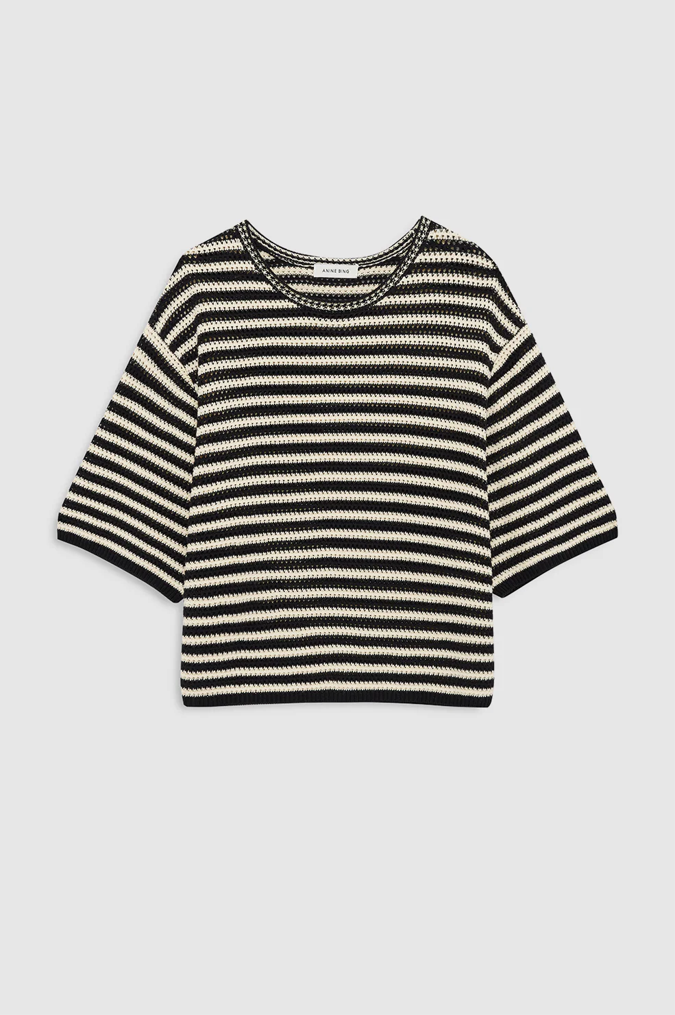 Theo Sweater - Black And Ivory Stripe - Image 3