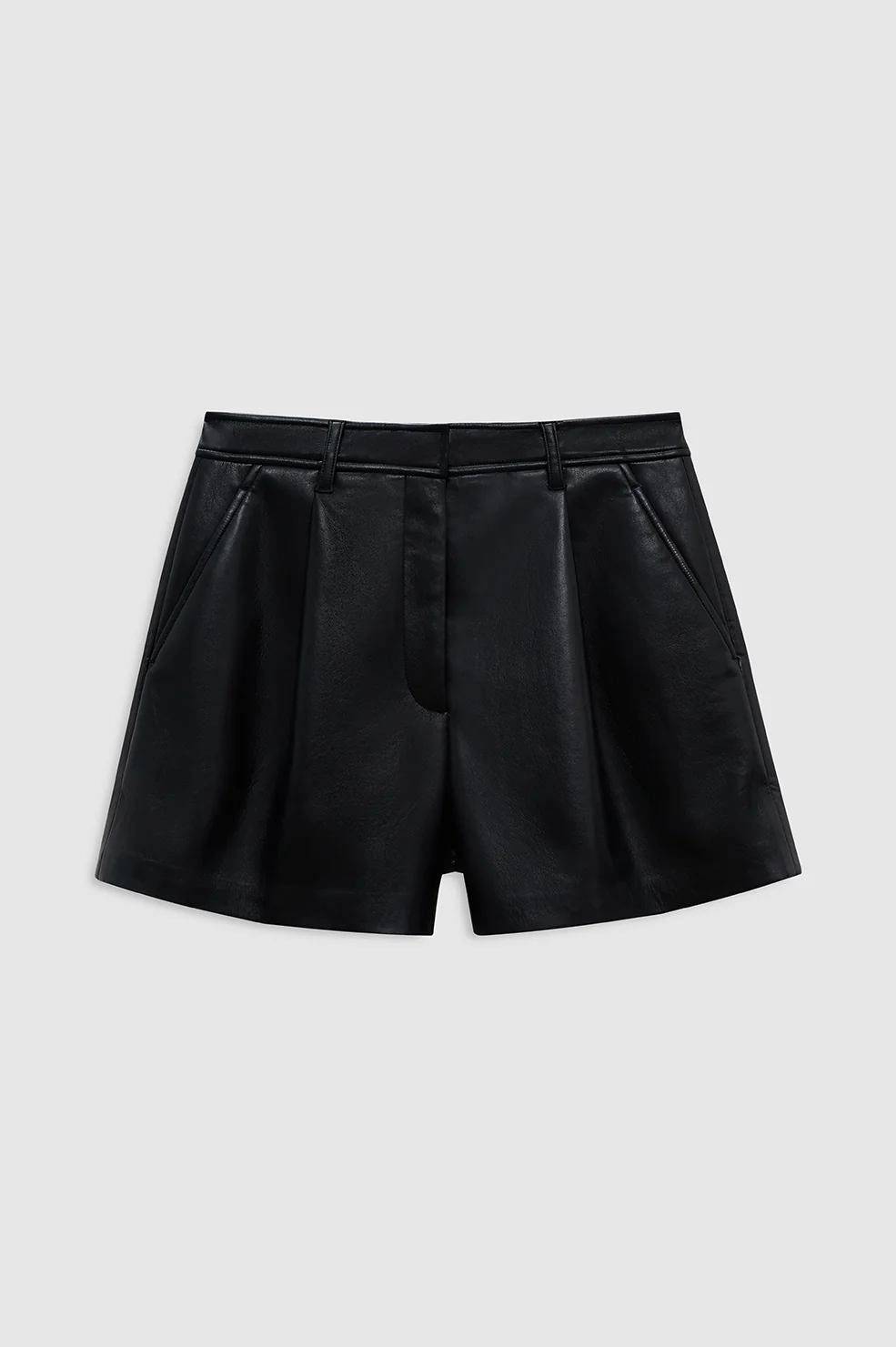 Trent Short - Black Recycled Leather - Image 3
