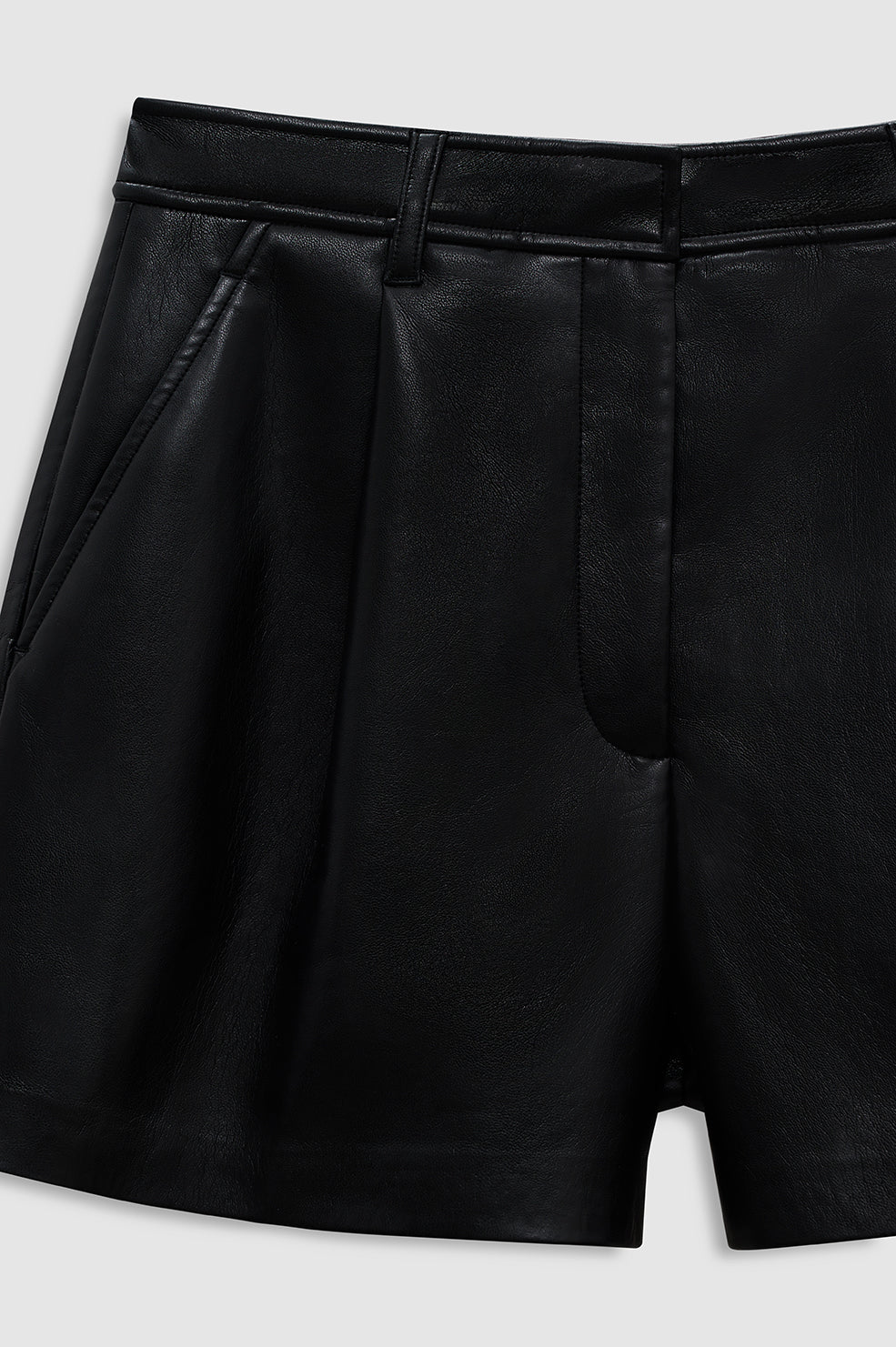Trent Short - Black Recycled Leather - Image 4